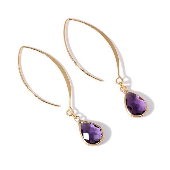 Accessories - Opal Amethysts Pendant Eardrop Dangle Hook Earings